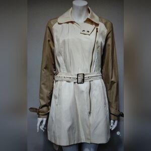 New Kenneth Cole Cream and Tan Trench Coat
